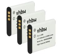 vhbw 3x Battery compatible with Pentax Optio WG-4, WG-8, WG-90 Camera DSLR (600 mAh, 3.7 V, Li-Ion)