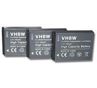 vhbw 3x Battery compatible with Samsung ST200, WB210, ST200F, PL210, SH100 Camera DSLR (700mAh, 3.7 V, Li-Ion) - Replacement for BP85a, BP-85a, EA-BP85a, IA-BP85a