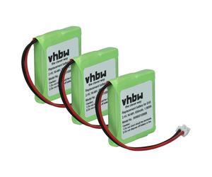 vhbw 3x Battery compatible with Siemens Gigaset E455, E455 Sim, E450 Sim, E40, E450, E45 Wireless Landline Phone (650 mAh, 2.4 V, NiMH)