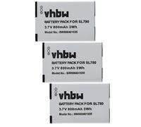 vhbw 3x Battery compatible with Siemens Gigaset SL610H Pro, SL780, SL450H, SL450A Go, SL450HX Wireless Landline Phone (800 mAh, 3.7 V, Li-Ion)