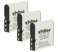 vhbw 3x Battery compatible with Silvercrest DV-5300HD, DV-1000HD Camera DSLR (950 mAh, 3.6 V, Li-Ion)