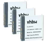 vhbw 3x Battery compatible with Sony Cybershot DSC-T7B, DSC-T7S, DSC-T7 Camera DSLR (370 mAh, 3.6 V, Li-Ion)