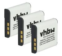 vhbw 3x Battery compatible with Sony Cybershot DSC-W120, DSC-W130, DSC-W150, DSC-W170, DSC-W200, DSC-W115 Camera DSLR (950mAh, 3.6 V, Li-Ion)