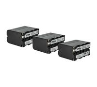 vhbw 3x Battery compatible with Yongnuo LED YN-600 RGB 3200-5500K CRI 95+, YN-1200 CRI 95+ 3200-5500K Videocamera (6000mAh, 7.2 V, Li-Ion)