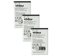 vhbw 3x Battery Replacement for EnGenius FREESTYL2BA for Mobile Phone Smartphone (1200mAh, 3.7 V, Li-Ion)