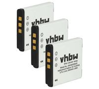 vhbw 3x Battery Replacement for Fujifilm NP-50 for Camera DSLR (650 mAh, 3.6 V, Li-Ion)