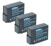 vhbw 3x Battery Replacement for Panasonic DMW-BLC12, DMW-BLC-12, DMW-BLC12E for Camera DSLR (1000 mAh, 7.2 V, Li-Ion) + Info Chip