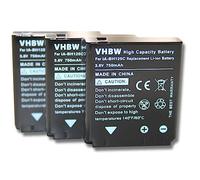 vhbw 3x Battery Replacement for Pentax D-Li106 for Camera DSLR (750mAh, 3.6 V, Li-Ion)