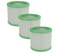 vhbw 3x Cartridge Filter compatible with Einhell TH-VC 1425 Vacuum Cleaner - Green White Washable