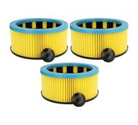 vhbw 3x Cartridge Filter compatible with Metabo ASA 1202, ASA 32 L, AS 1200, AS 20 L, ASA 1201 Vacuum Cleaner - Yellow Black/Blue Washable