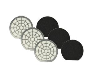 vhbw 3x dual motor protection filter compatible with Dirt Devil Infinity Proxima M 5052-8, M 5052-9 Vacuum Cleaner