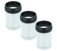 vhbw 3x Filter compatible with Makita DCL280F, DCL281F, DCL180F, DCL280FZ, DCL181F, DCL281FRF, DCL180 Vacuum Cleaner - HEPA filter Black White