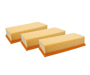 vhbw 3x Flat-Fold Filter compatible with Hilti VC 60M-X, VC 60 U, VC 60L-X, VC 60-U Vacuum Cleaner - Pleated Filter Element