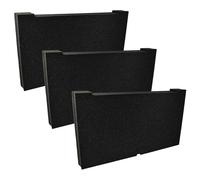 vhbw 3x Foam Insert compatible with Dewalt Tough-Box DS300, DS150 Toolbox - Customisable, 2 Layers, Adaptable Foam Black