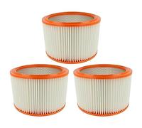 vhbw 3x Lamellar Filter compatible with Nilfisk Attix 560-21 XC, 761-2M XC, 761-21 XC, 961-01 Handheld Vacuum Cleaner