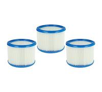 vhbw 3x Pleated Filter Replacement for Metabo 630.299.000 | for Vacuum Cleaner - Round Filter, Blue White
