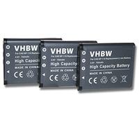vhbw 3x Replacement Battery compatible with Casio Exilim EX-ZR50, EX-Z3000, EX-ZR20, EX-ZR15, EX-ZR10 Camera DSLR (750 mAh, 3.6 V, Li-ion)