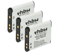 vhbw 3x Replacement Battery compatible with Nikon CoolPix S100, S2500, S2550, S2600, A100, S2700, A300 Camera DSLR (600mAh, 3.7V, Li-Ion)