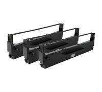 vhbw 3X Ribbon Cartridge Compatible with Epson FX800DPM, FX800, FX82, FX85, FP80, CQ500, FX80, FX70 Dot Matrix, Receipt Printer - Black Ink Ribbon