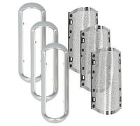 vhbw 3x Shaver Foil compatible with Braun MobileShave M-30, M-60b, M-60, M-60g 5607, M-30 5604, M-40 Electric Shaver + Frame, Silver