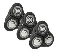 vhbw 3x shaving head Replacement for Philips RQ11 for Razor, Shaver, Trimmer Black Silver