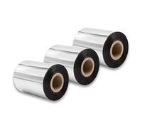 vhbw 3X Smudge-Proof Thermal Transfer Ribbon Black 80mm 300m for Printer Label Printer Zebra Z6M, Z6M+, ZM400, ZM600, ZT200-Series, ZT220, ZT230