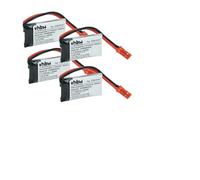 vhbw 4 x Battery Compatible with Carrera 503002, Quadcopter CA Racing Car (650 mAh, 3.7 V, Li-Polymer, 38 x 20 x 7 mm, JST BEC)