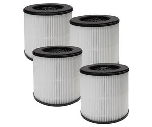 vhbw 4x Air Filter compatible with DIKI B-D02H Air Purifier - Combi Filter Pre Filter + HEPA + Activated Carbon