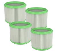 vhbw 4x Cartridge Filter compatible with Gisowatt ASS 20-35, ASS 20 35 Brico Phenix, ASS 35, ASS 20 Vacuum Cleaner - Green White