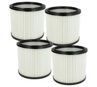 vhbw 4x Cartridge Filter compatible with Tarrington House WVC3500 Vacuum Cleaner - Black White