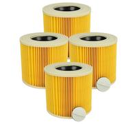 vhbw 4x Cartridge Filter Replacement for Kärcher 2.863-303.0, 6.414-772.0, 6.414-552.0, 6.414-547.0 for Vacuum Cleaner - Yellow Washable