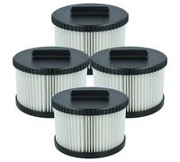 vhbw 4x Filter compatible with Dewalt DWV010 Typ 2, DWV012 Typ 2, DWV902M/L Typ 2, DWV900/01L Vacuum Cleaner - HEPA filter Black White