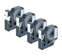 vhbw 4X Label Tape Compatible with Dymo Rhino 6000, 5000, 5200, 4200, 3000