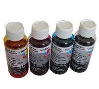 vhbw 4x Refill Ink compatible with Canon Pixma G7050 Printer - Refill Set dye cyan, dye magenta, dye black, dye yellow
