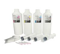vhbw 4x Refill Ink compatible with Canon Pixma GM4050 Printer - Refill Set, dye cyan, dye magenta, dye black, dye yellow, 1000ml