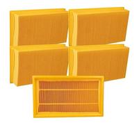 vhbw 5 x Flat Pleated Filters Compatible with Flex S-36, S36, S-47, S47 Wet and Dry Vacuum Cleaner, Filter Element