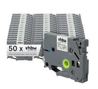vhbw 50x Label Tape Compatible with Brother PT H100R, P700 Label Printer 8m x 6 mm, Black on White