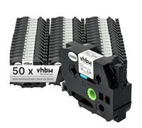 vhbw 50x Label Tape Replacement for Brother TZ-251, TZE-251 for Label Printer 8m x 24 mm, Black on White