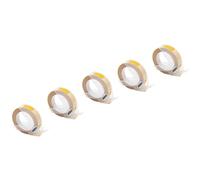 vhbw 5X 3D Embossing Label Tape Compatible with Dymo Jet, Junior Embosser Home S0717900 Label Printer 3m x 9 mm, White on Yellow