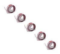 vhbw 5X 3D Embossing Label Tape Compatible with Dymo Mini, Office-Mate II, Omega Label Printer 3m x 9 mm, White on Red