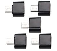 vhbw 5x Adapter USB Type C (m) to USB 3.0 (f) for Smartphone, Tablet, Notebook - Black