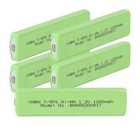 vhbw 5x Battery Cell Replacement for Sony NH-14WM, NH-10WM, NH14WM for Mini Disc Player, CD Player (1100 mAh, 1.2 V, NiMH), 7/5F6, Button Top