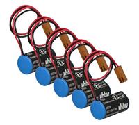 vhbw 5x Battery compatible with Fanuc Power Mate E (CNC System Amplifier) Industrial Robot (1200 mAh, 3 V, Li-MnO2)