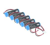 vhbw 5x Battery compatible with Mitsubishi F1, FX2, FX1, FX, F2, FX2N, FX2C CNC Router, CNC Controller (1800 mAh, 3.6 V, Li-SOCl2)