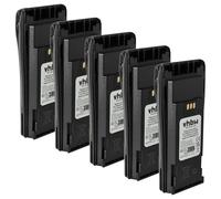 vhbw 5x Battery compatible with Motorola DP1400, GP3188, EP450, CP380, CP360 Radio, Walkie-Talkie (1400 mAh, 7.2 V, NiMH) + Belt Clip