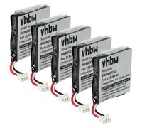 vhbw 5x Battery compatible with Plantronics Savi W8220, 8220 Wireless Headset Headphones (650 mAh, 3.7 V, Li-polymer)