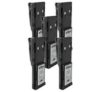 vhbw 5x Battery Replacement for Motorola HNN8133C, HNN8308A, HNN9628 for Radio, Walkie-Talkie (1800 mAh, 7.5 V, NiMH) + Belt Clip