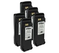 vhbw 5x Battery Replacement for Motorola PMNN4065, PMNN4065A, PMNN4066 for Radio, Walkie-Talkie (2600 mAh, 7.4 V, Li-Ion) + Belt Clip