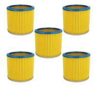 vhbw 5x Cartridge Filter compatible with Parkside PNTS 35/5(E/S), 30/9 E, 30/9(E/S) Vacuum Cleaner - Blue Yellow