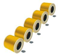 vhbw 5x cartridges compatible with Dewalt D27900, D27901, D27902, D27902M Washing vacuum cleaner